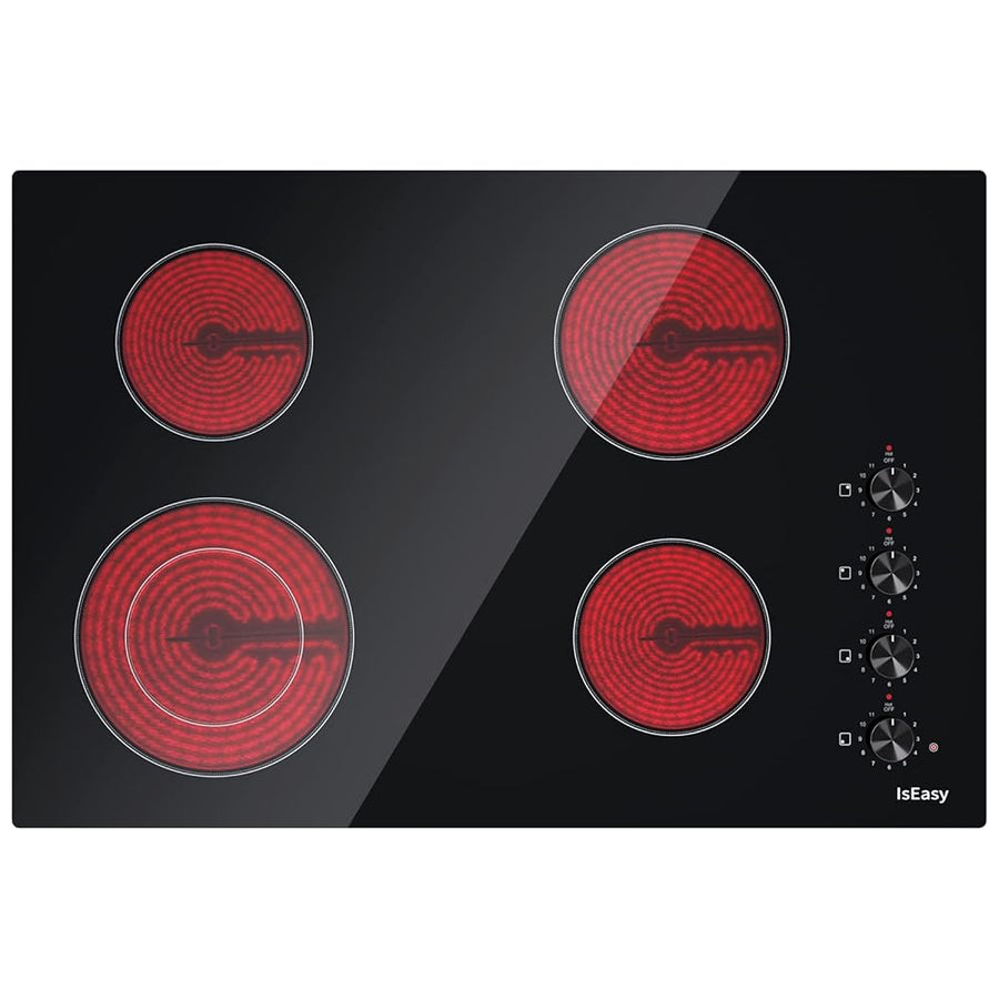 IsEasy 30-Inch 4-Zone Knob-Control Ceramic Cooktop | Built-In Heat for Everyday Cooking.